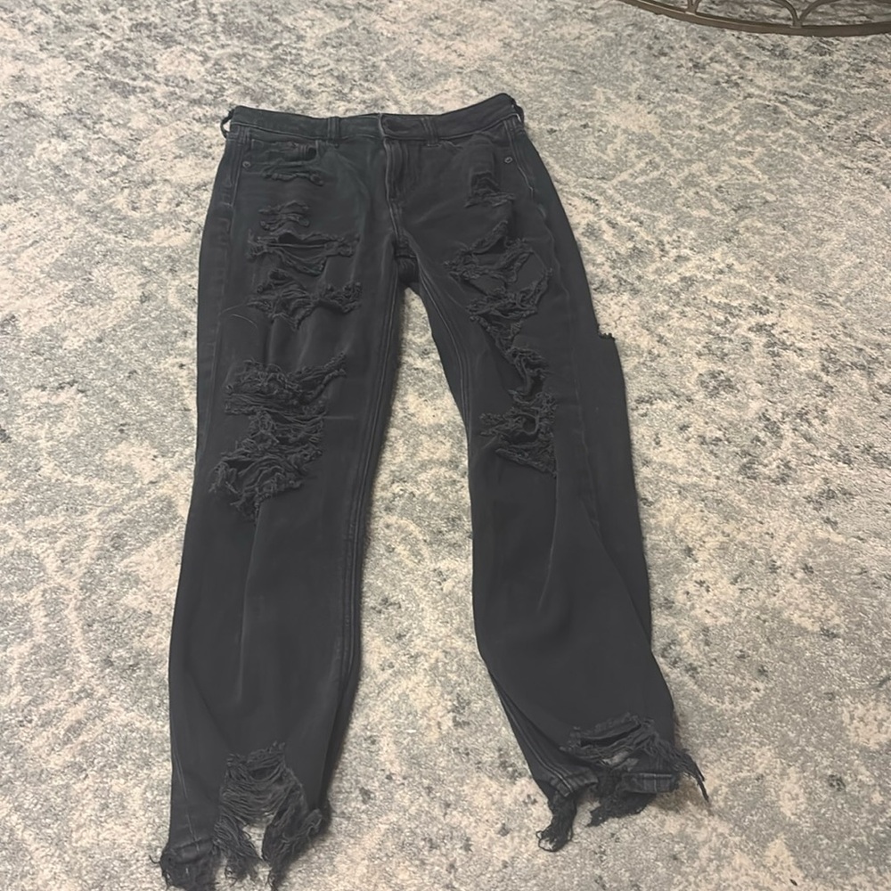 american eagle ripped black jeans worn a few times